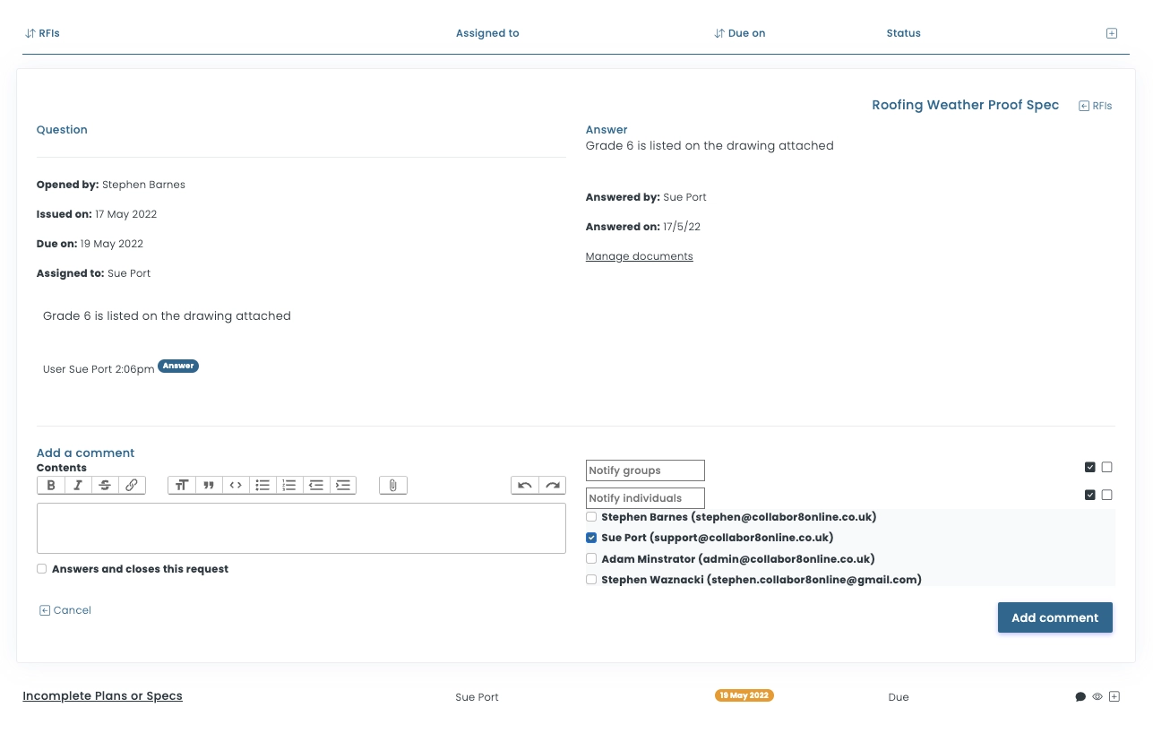 RFI Management Software