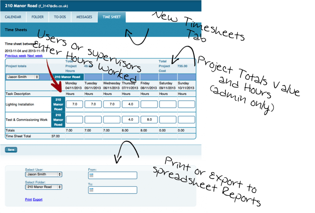 timesheets annotated